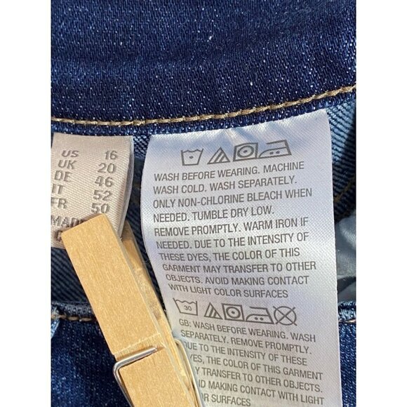 Logo by Lori Goldstein Straight Leg Logofied Jeans with Raw Hem Women's Size 16 - Picture 5 of 10